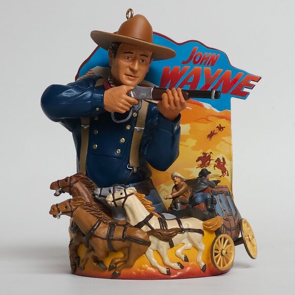 CARLTON CARDS JOHN WAYNE Ornament with Sound An American Icon WESTERN Stagecoach - Picture 7 of 13